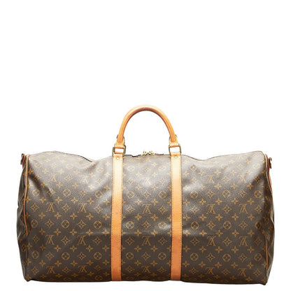 Louis Vuitton Brown Canvas Keepall Bandouli√®re 60 travel bag