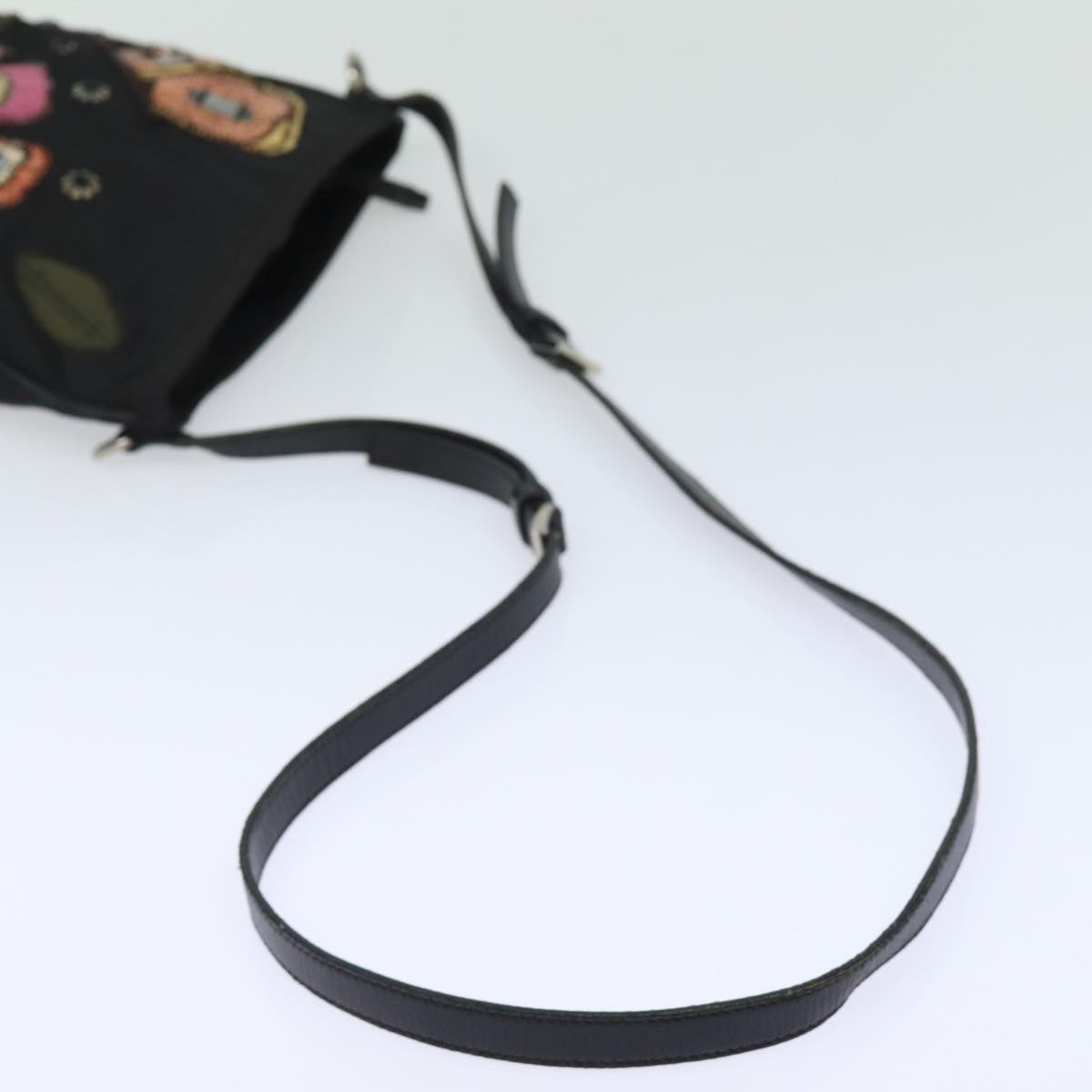 PRADA Shoulder Bag Nylon Black Auth 78263