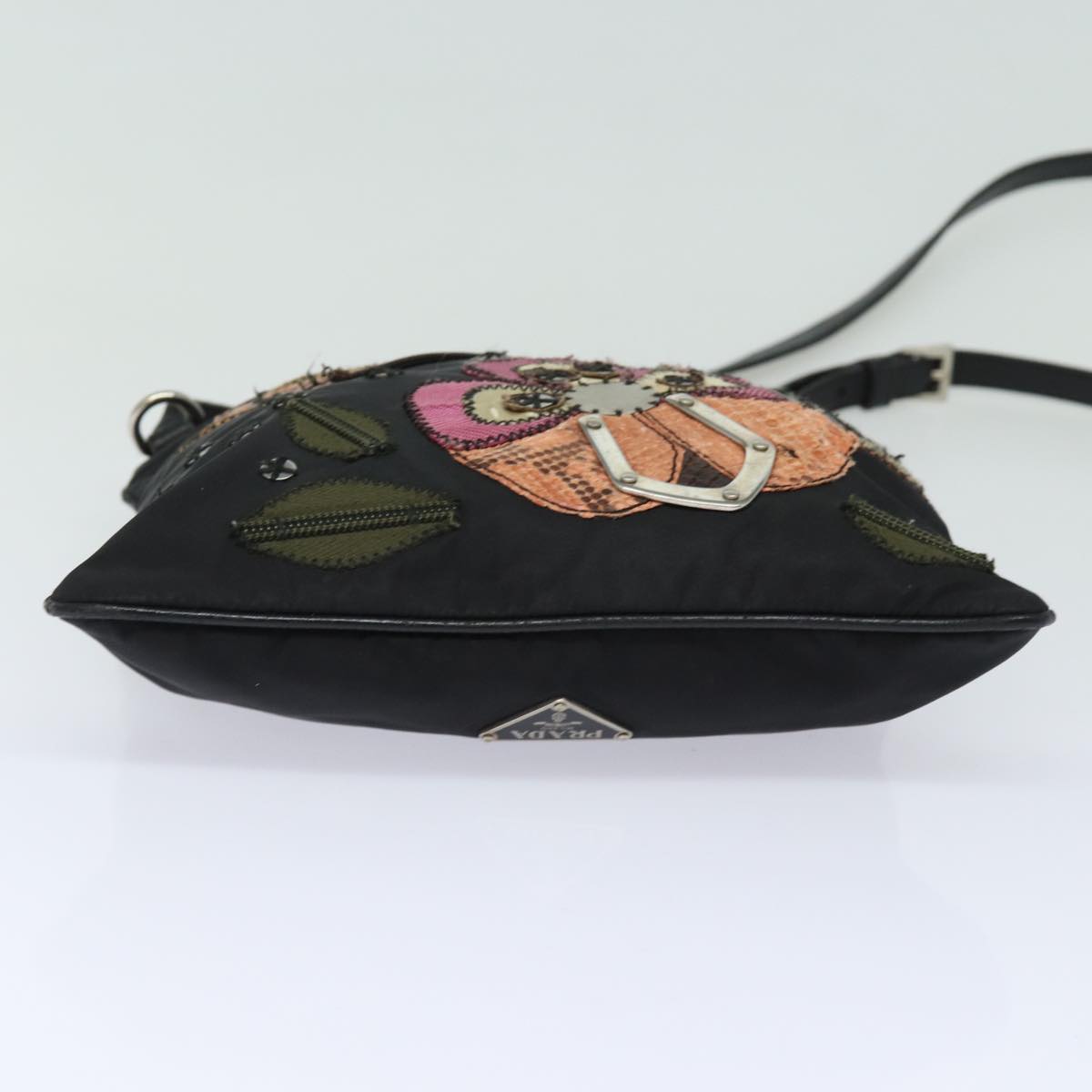 PRADA Shoulder Bag Nylon Black Auth 78263