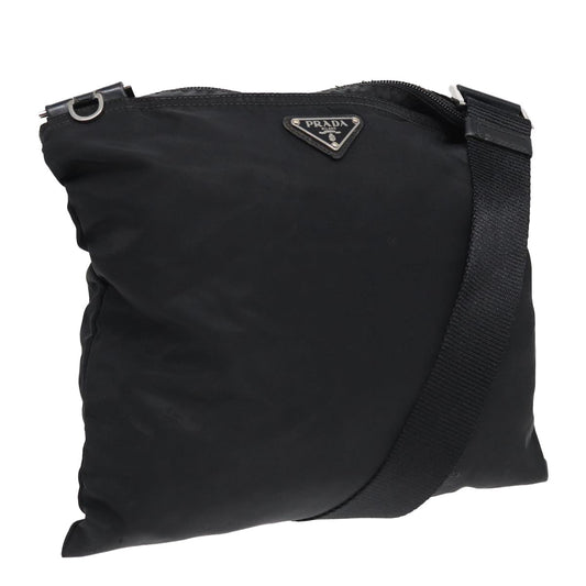 PRADA Shoulder Bag Nylon Black Auth 78264