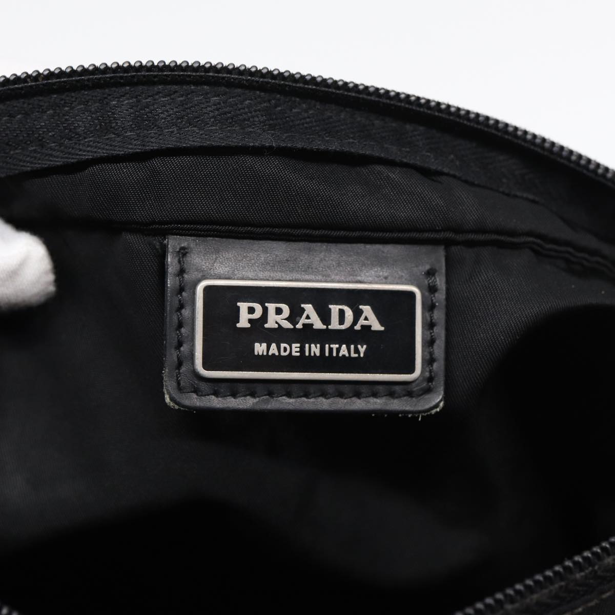 PRADA Shoulder Bag Nylon Black Auth 78264