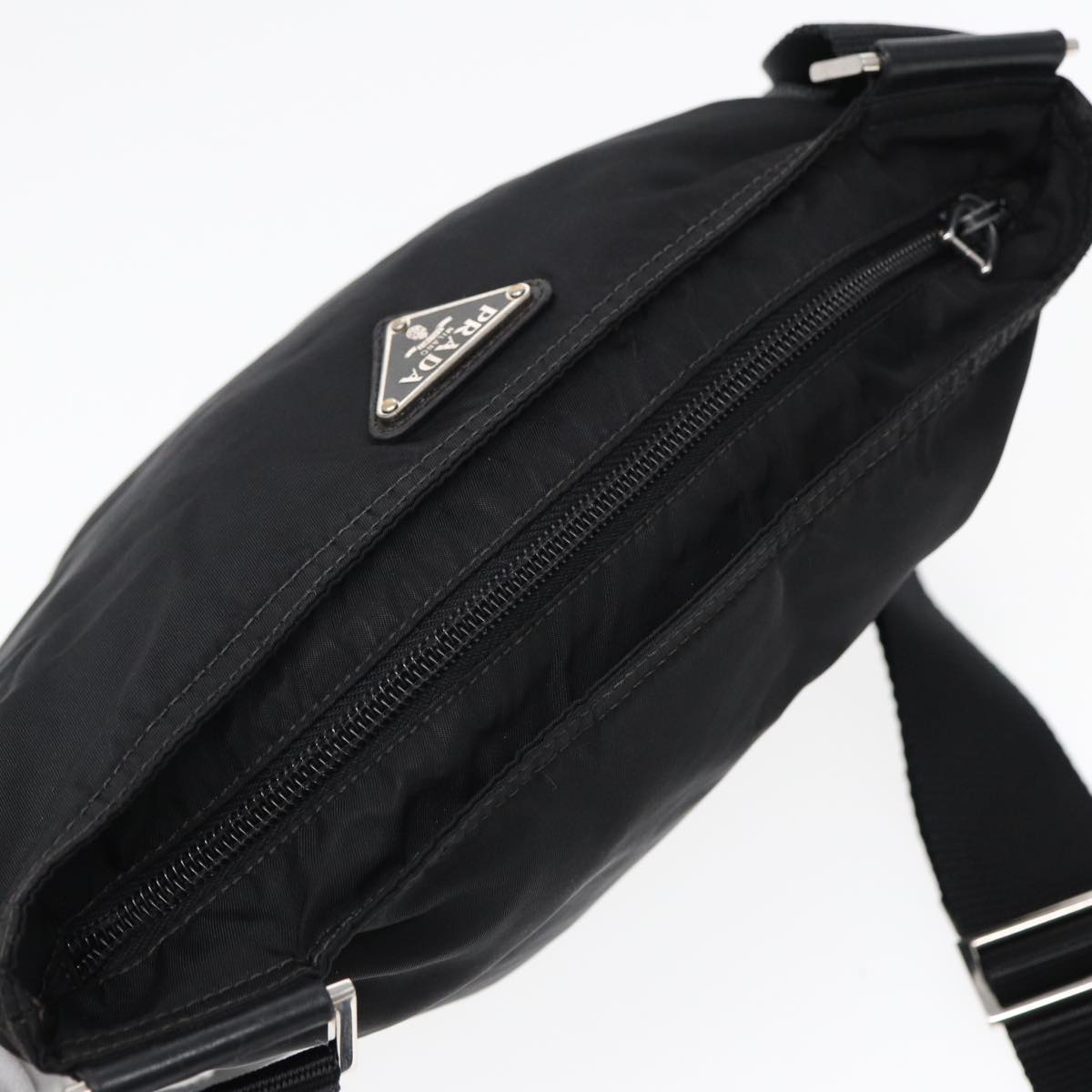 PRADA Shoulder Bag Nylon Black Auth 78264