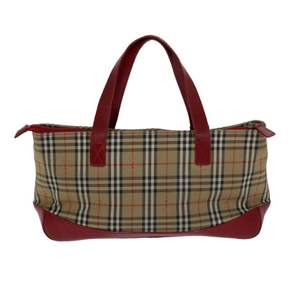 BURBERRYSs Nova Check Hand Bag Canvas Beige Auth 78335