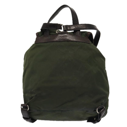 PRADA Backpack Nylon Khaki Auth 78357