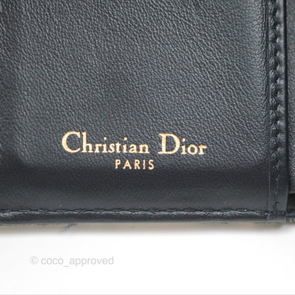 Christian Dior Saddle Small Flap Wallet Blue Dior Oblique Jacquard