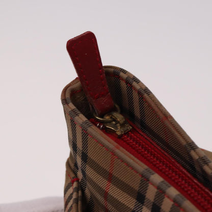 BURBERRYSs Nova Check Tote Bag Canvas Beige Red Auth 78424