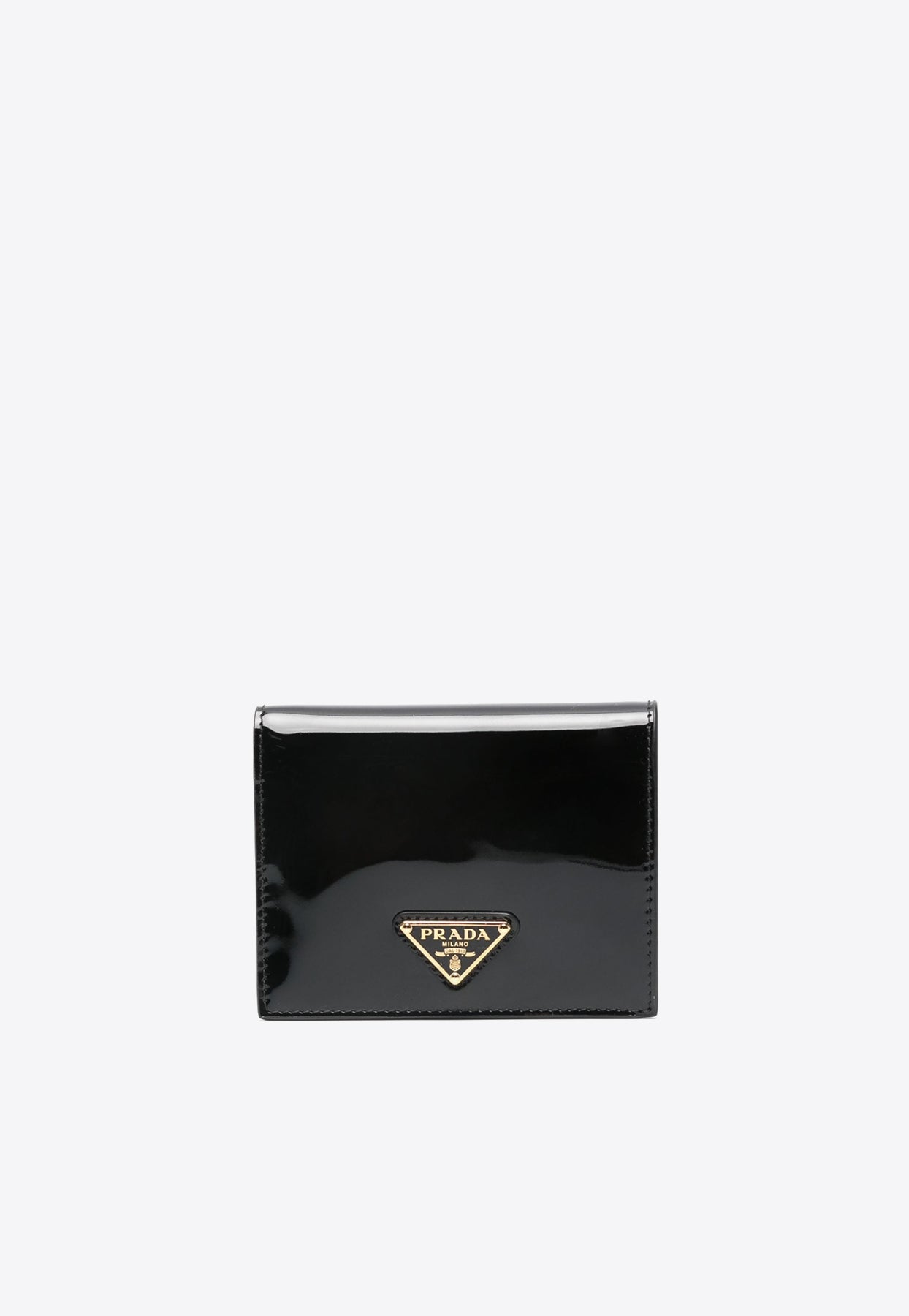 Triangle Logo Patent Leather Wallet