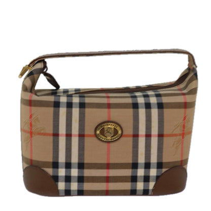 BURBERRYSs Nova Check Hand Bag Canvas Beige Auth 78457