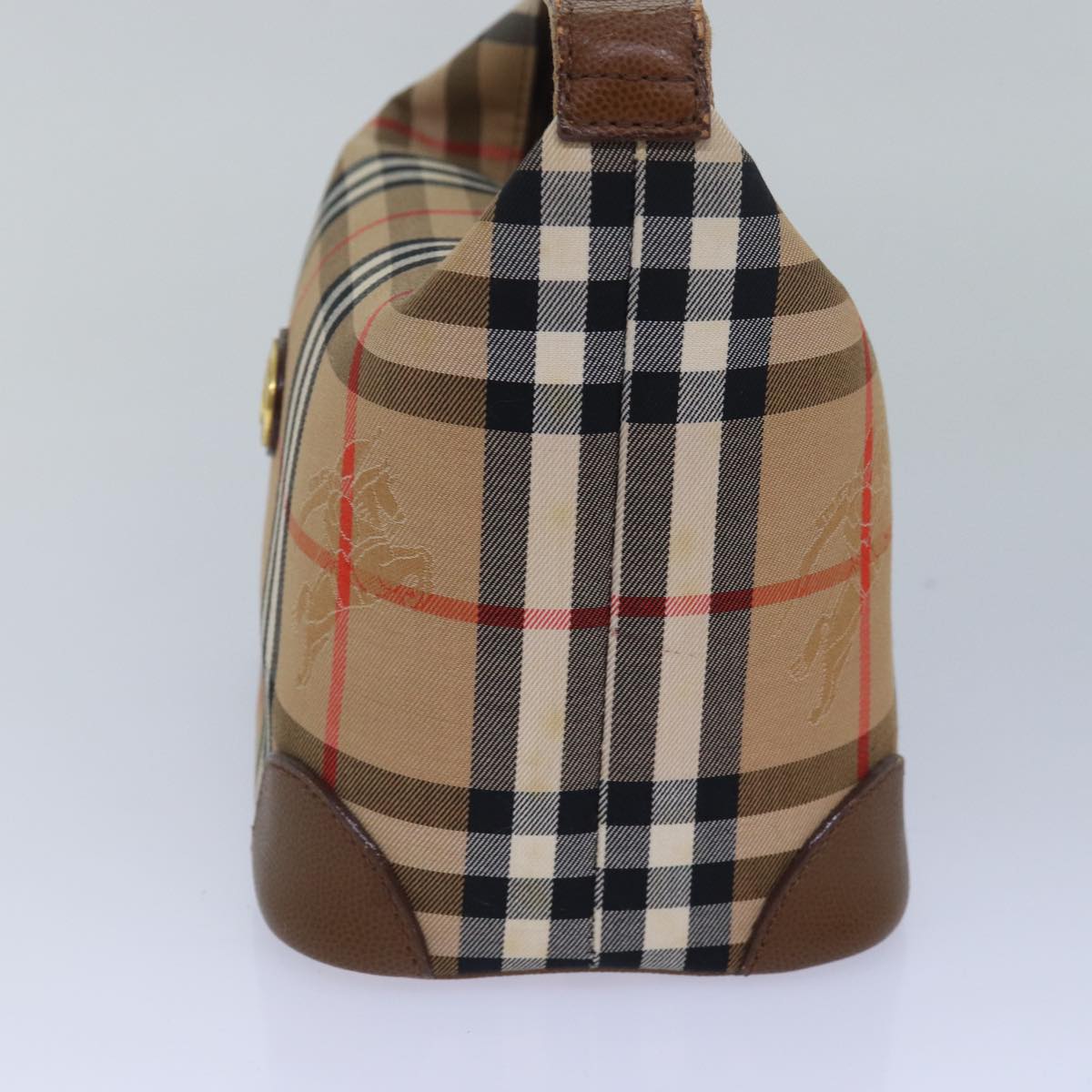BURBERRYSs Nova Check Hand Bag Canvas Beige Auth 78457