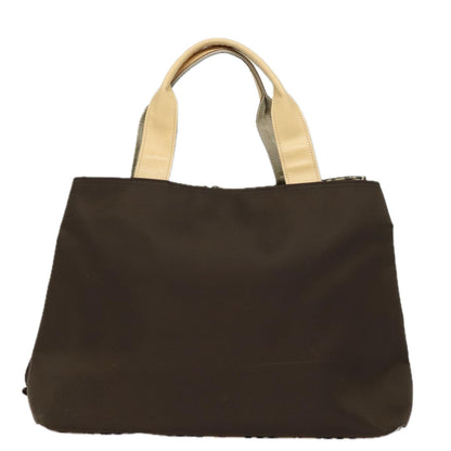 BURBERRY Nova Check Hand Bag Nylon Brown Auth 78543