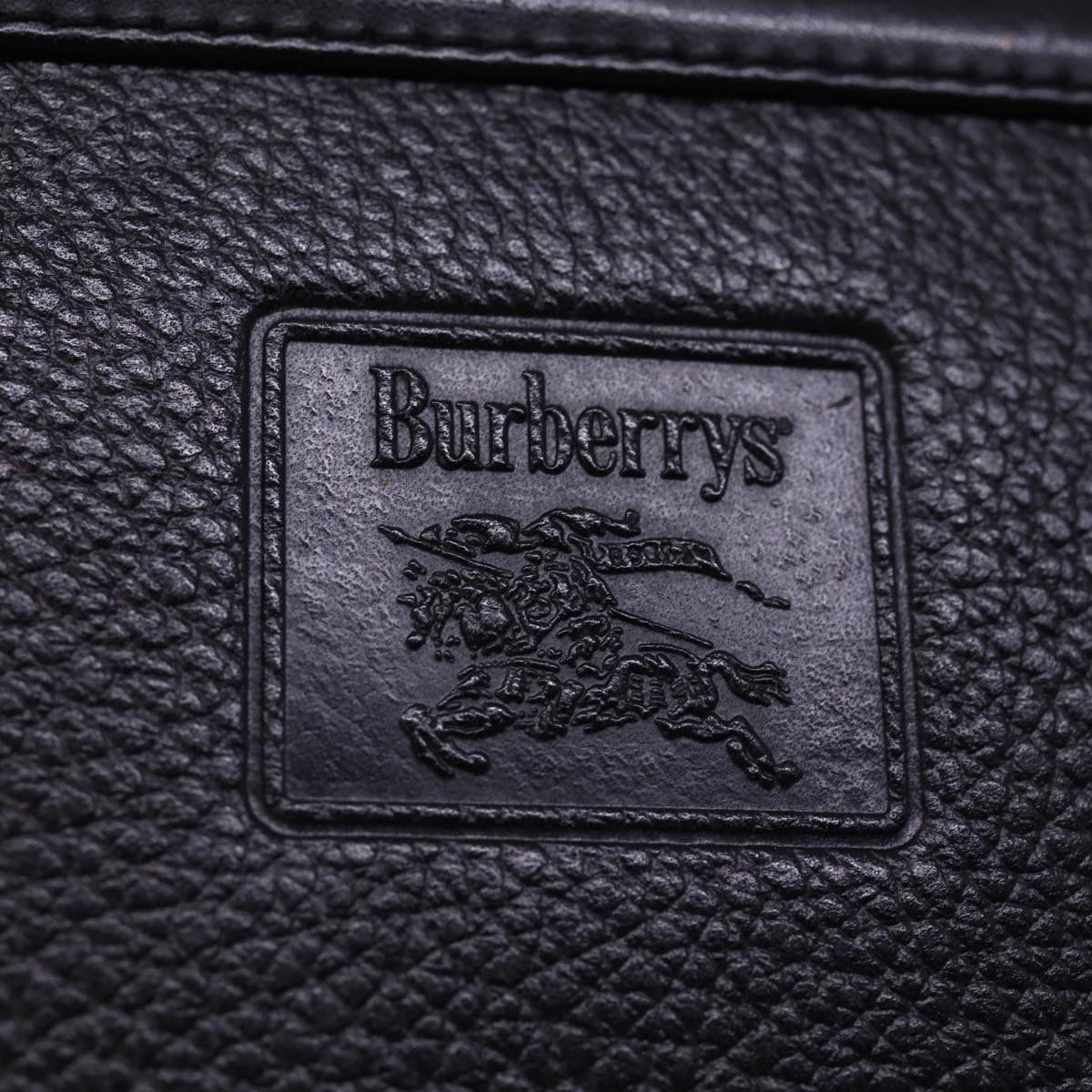 BURBERRYSs Clutch Bag Leather Black Auth 78604