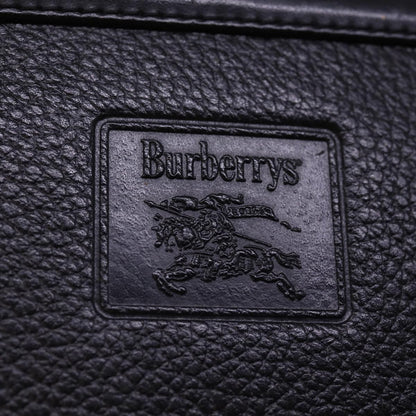 BURBERRYSs Clutch Bag Leather Black Auth 78604