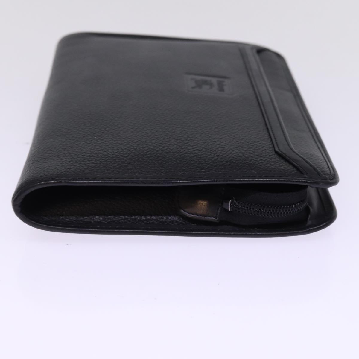 BURBERRYSs Clutch Bag Leather Black Auth 78604