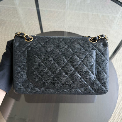 Chanel Classic Flap Small - Caviar 23CM Quilted Black Gold Hardware Series 16