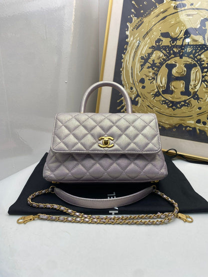 Preloved Chanel coco handle small 23cm purple 110265