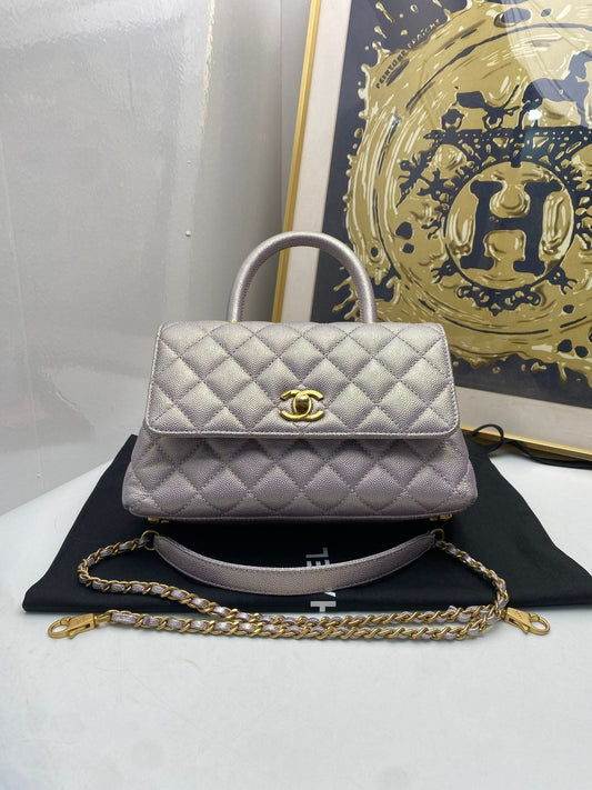 Preloved Chanel coco handle small 23cm purple 110265