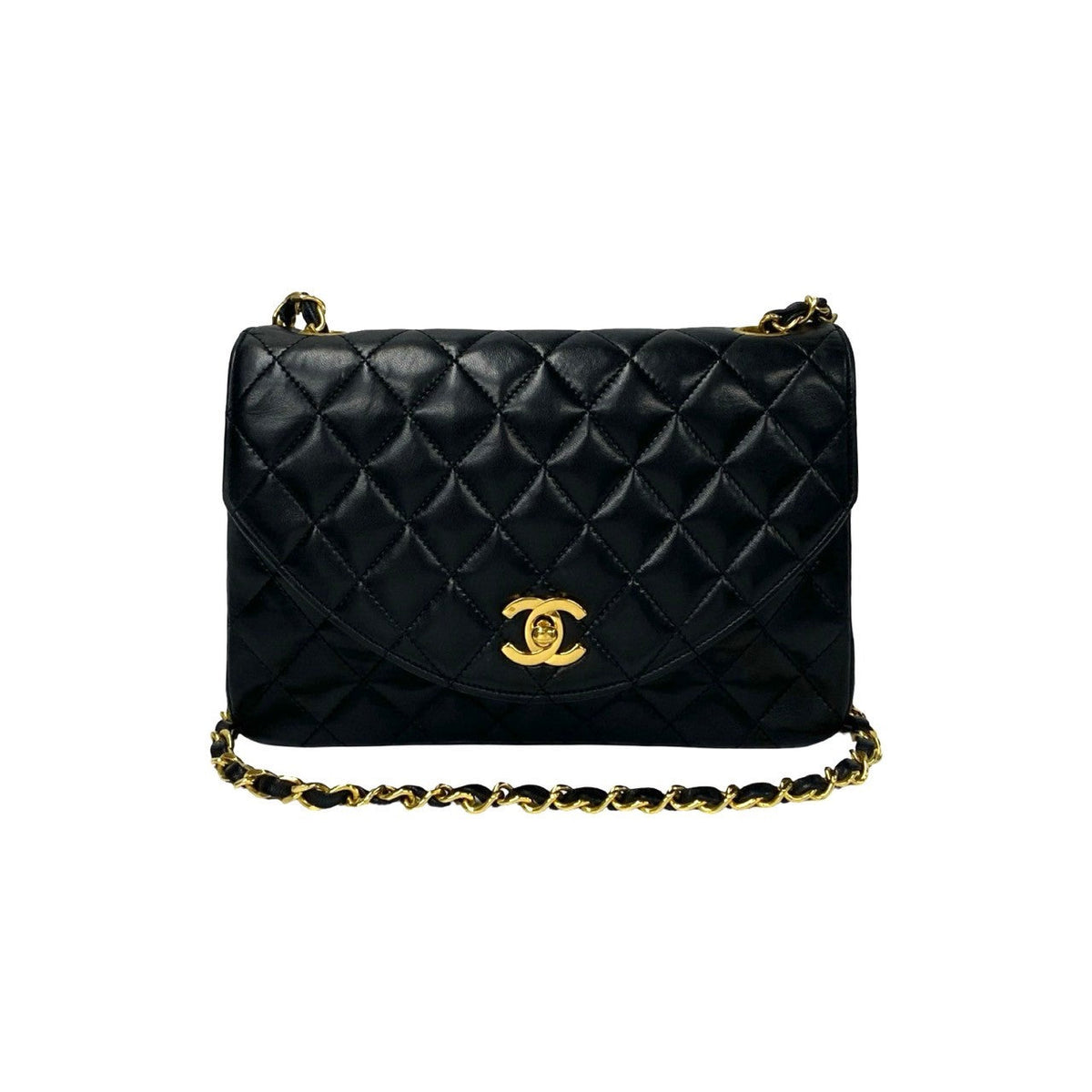 CHANEL Shoulder Bag lambskin black Matrasse