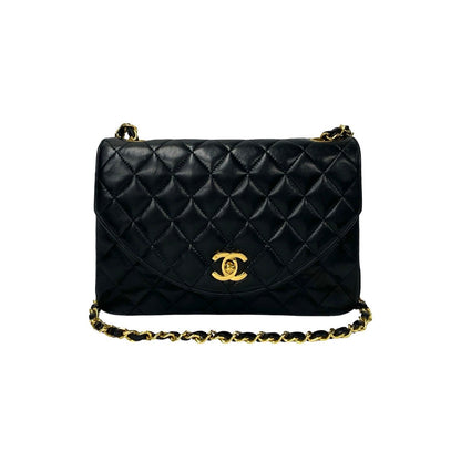 CHANEL Shoulder Bag lambskin black Matrasse