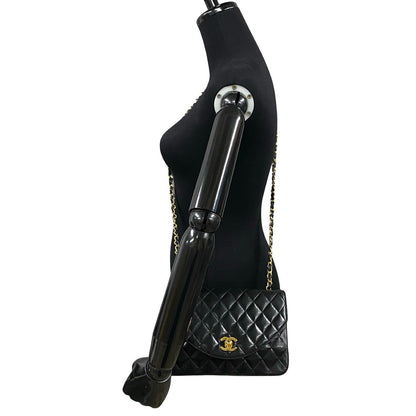CHANEL Shoulder Bag lambskin black Matrasse