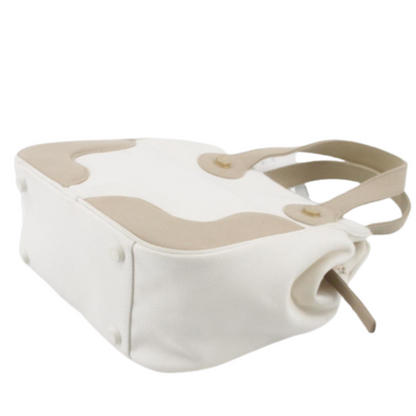 Chanel White Canvas Marshmallow handbag bag