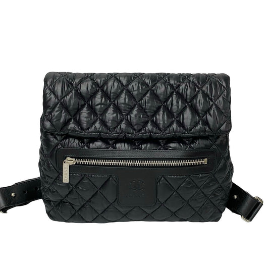 CHANEL Backpack leather black Coco cocoon quilting