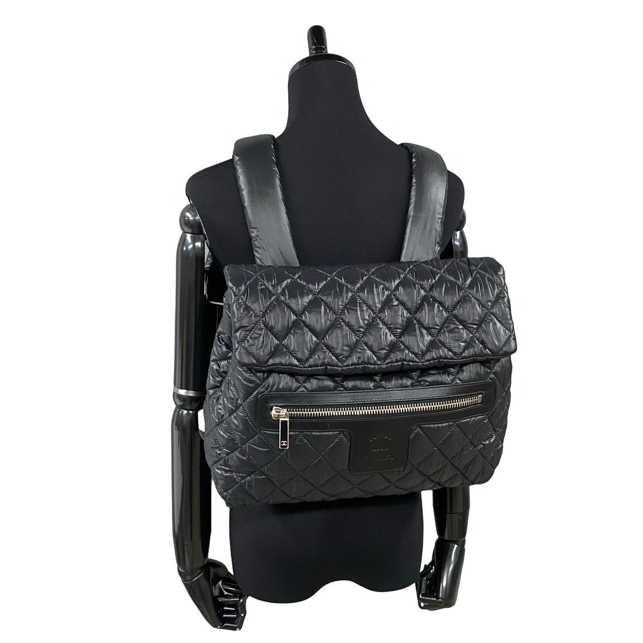 CHANEL Backpack leather black Coco cocoon quilting
