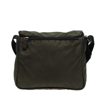 PRADA Shoulder Bag Nylon Khaki Auth 78817