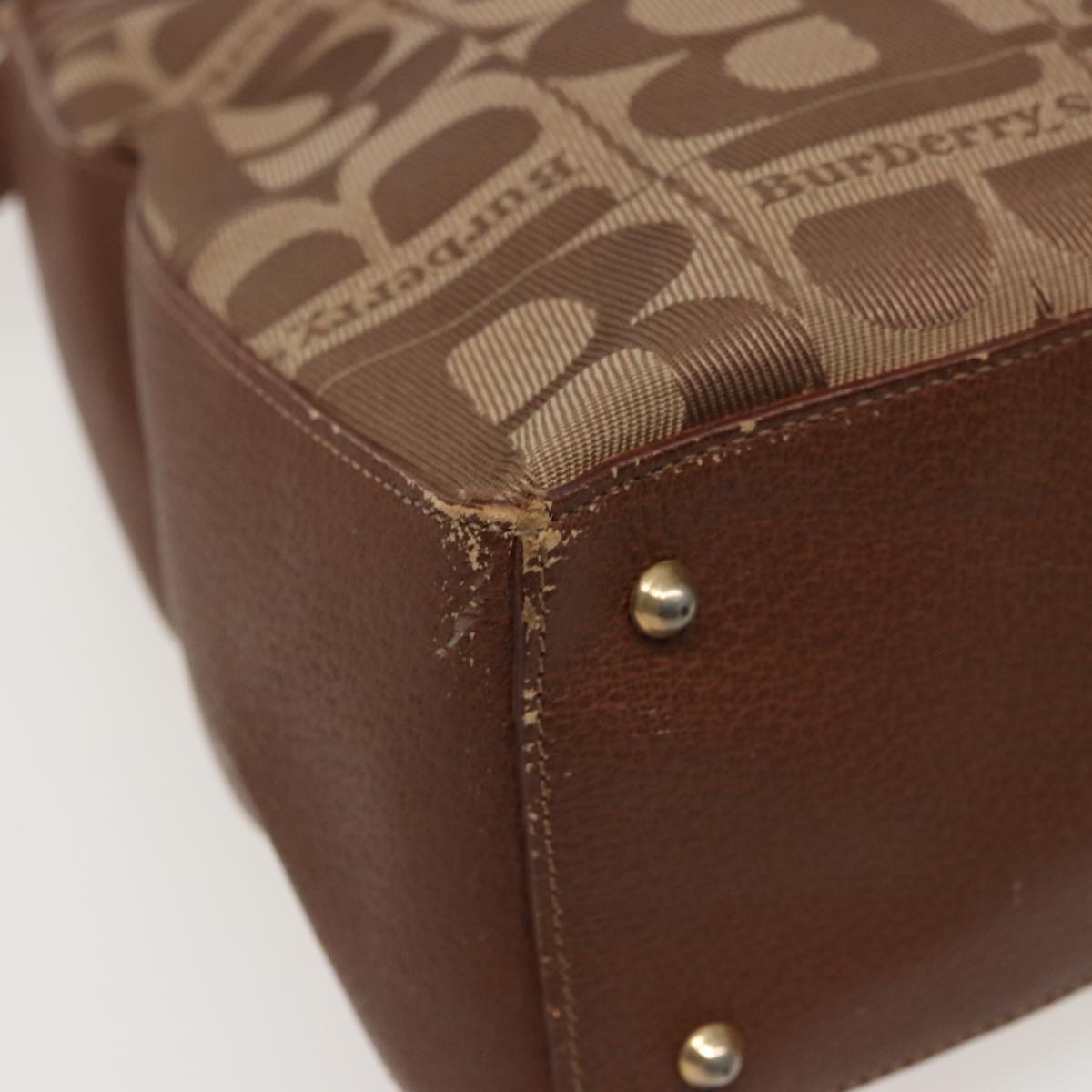 BURBERRYSs Shoulder Bag Canvas Brown Auth 78848