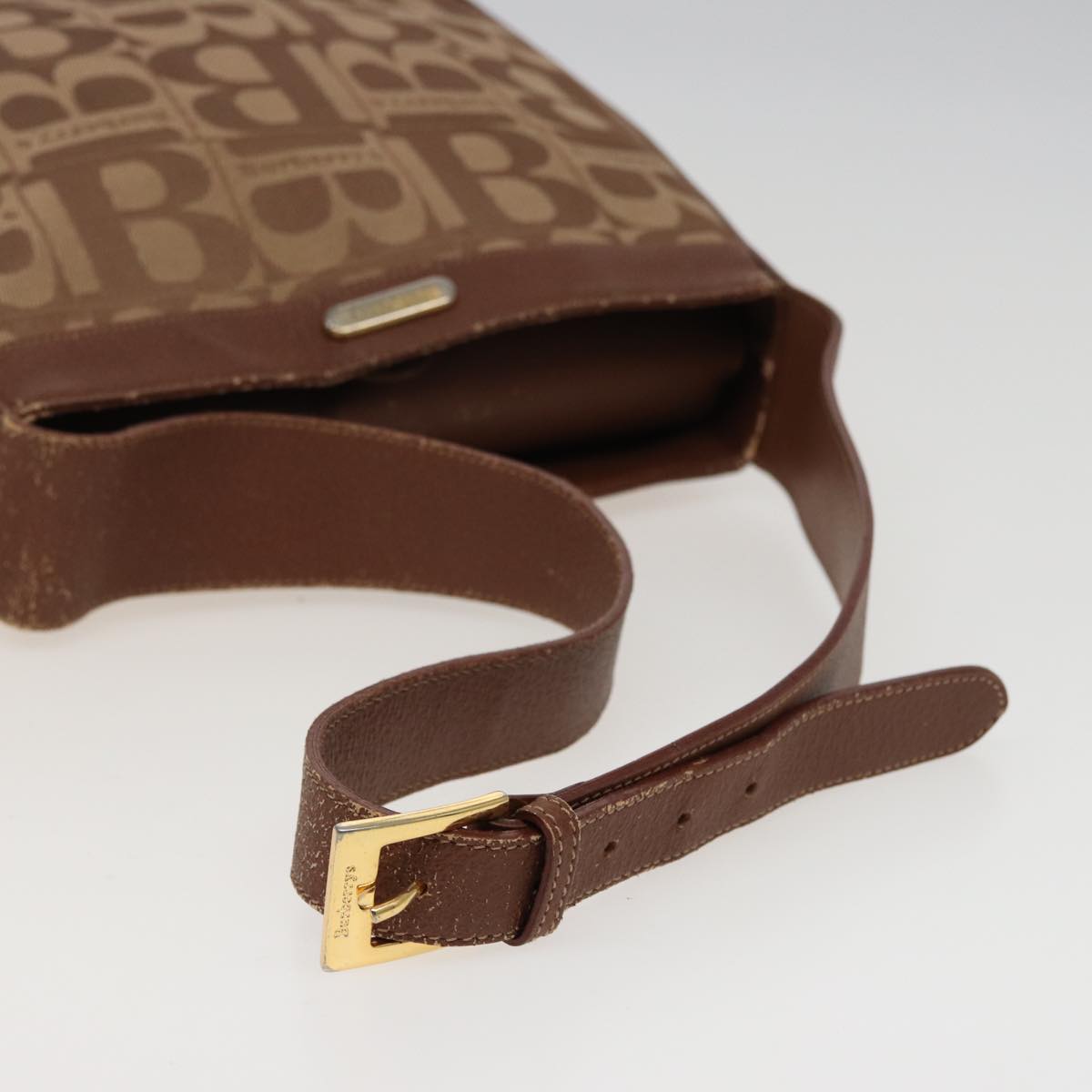 BURBERRYSs Shoulder Bag Canvas Brown Auth 78848