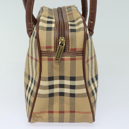 BURBERRYSs Nova Check Shoulder Bag PVC Leather Beige Auth 78850