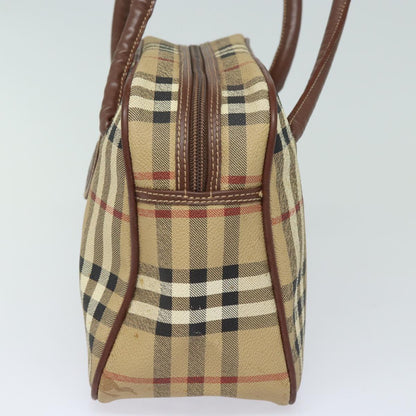 BURBERRYSs Nova Check Shoulder Bag PVC Leather Beige Auth 78850
