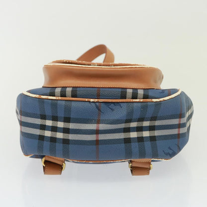 BURBERRYSs Nova Check Shoulder Bag PVC Leather Blue Auth 78851