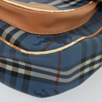 BURBERRYSs Nova Check Shoulder Bag PVC Leather Blue Auth 78851