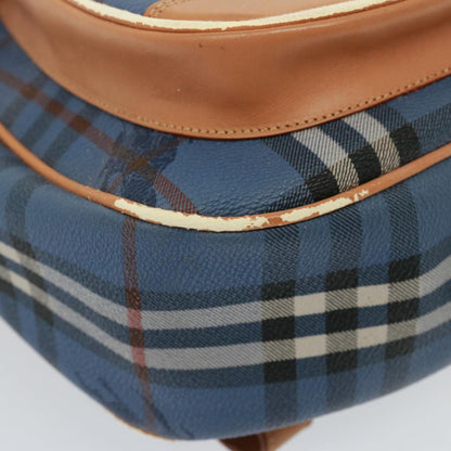 BURBERRYSs Nova Check Shoulder Bag PVC Leather Blue Auth 78851