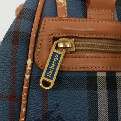 BURBERRYSs Nova Check Shoulder Bag PVC Leather Blue Auth 78851