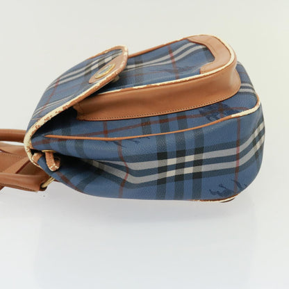 BURBERRYSs Nova Check Shoulder Bag PVC Leather Blue Auth 78851