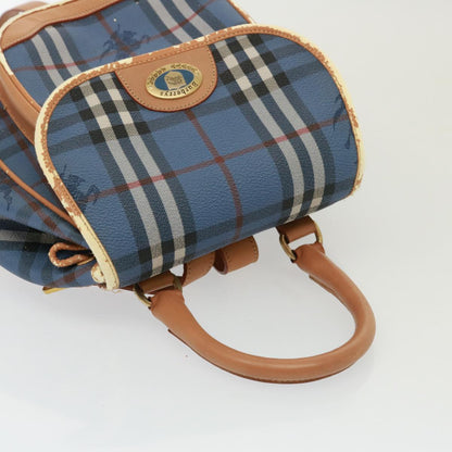 BURBERRYSs Nova Check Shoulder Bag PVC Leather Blue Auth 78851