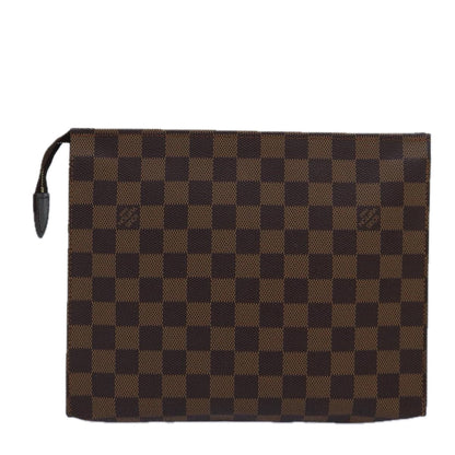LOUIS VUITTON Damier Ebene Poche Toilette 26 Pouch N47543 LV Auth 78996