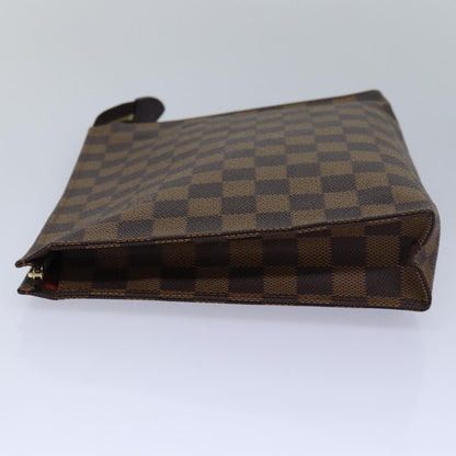 LOUIS VUITTON Damier Ebene Poche Toilette 26 Pouch N47543 LV Auth 78996