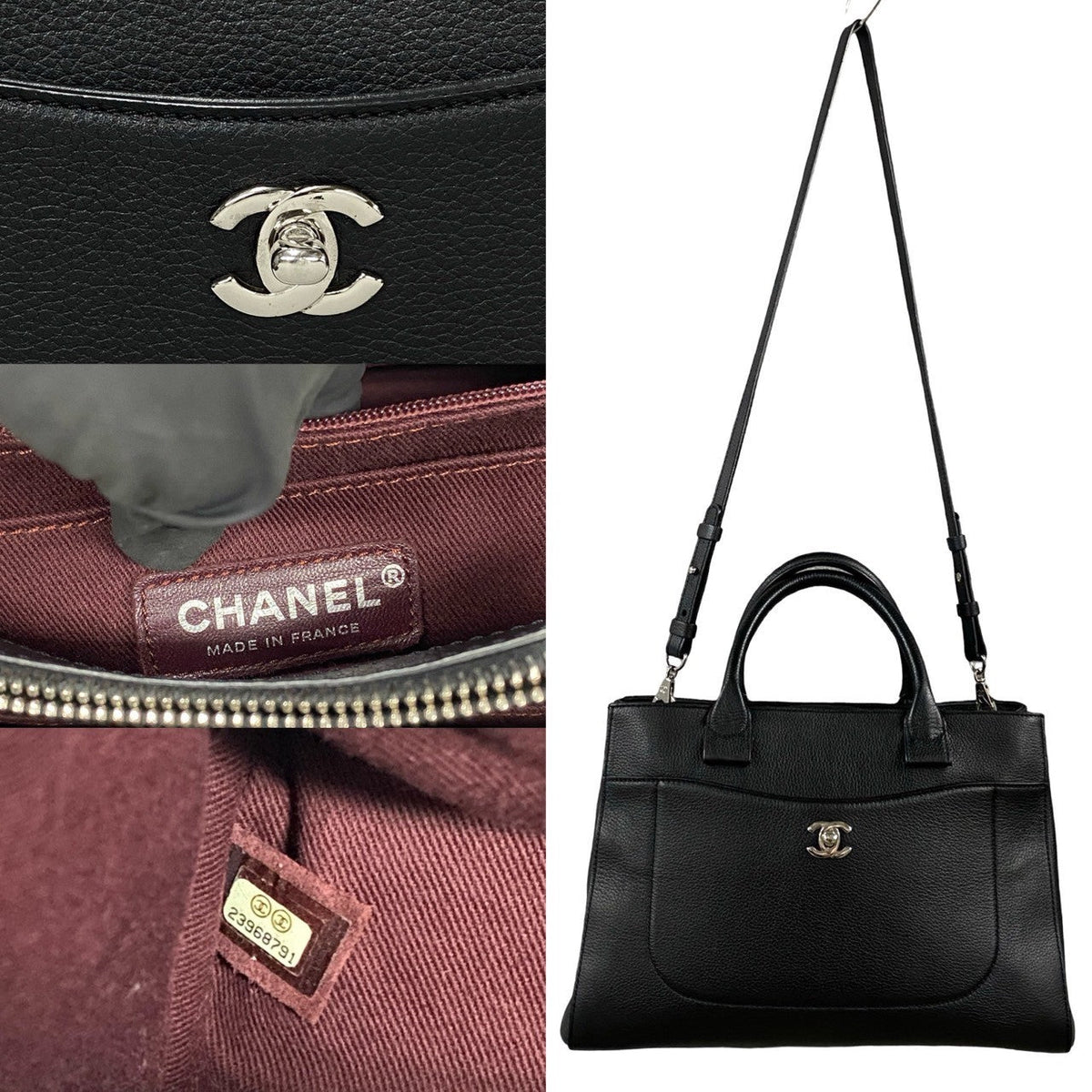 CHANEL Shoulder Bag leather black