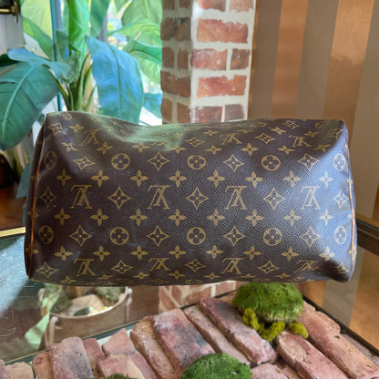 LOUIS VUITTON Speedy 35 Brown Monogram Canvas Satchel Bag