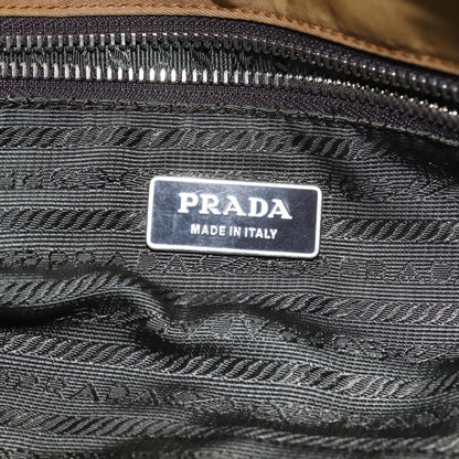 PRADA Chain Quilted Shoulder Bag Nylon Brown Auth 79108