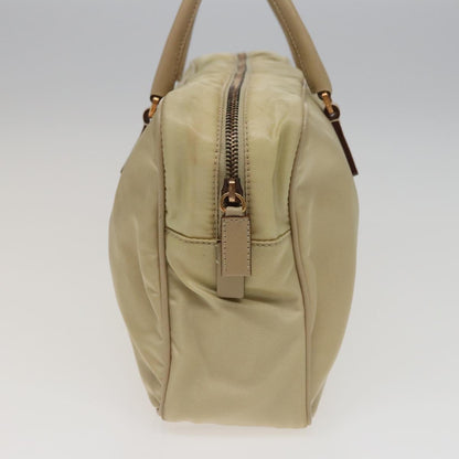 PRADA Hand Bag Nylon Cream Auth 79109