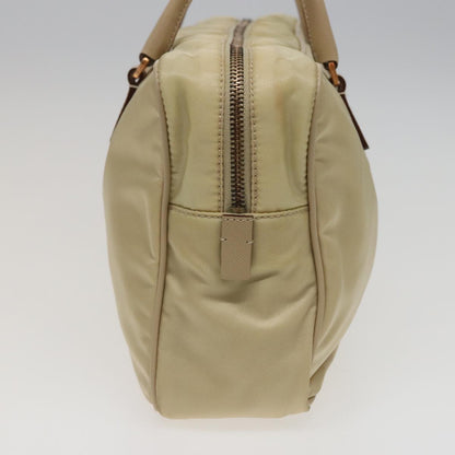 PRADA Hand Bag Nylon Cream Auth 79109