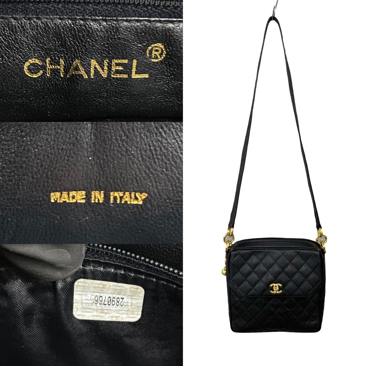 CHANEL Shoulder Bag Matt caviar skin black Matrasse