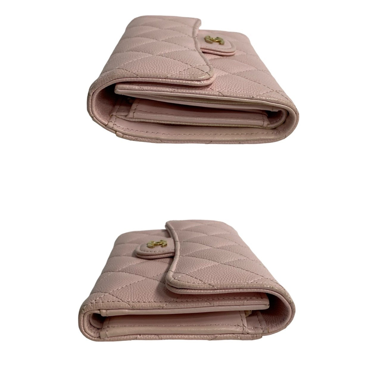 CHANEL Bifold Wallet leather pink Matrasse