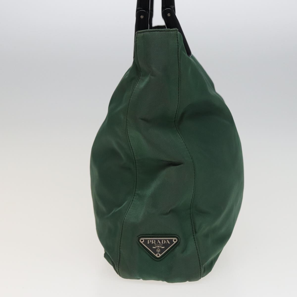 PRADA Hand Bag Nylon Green Auth 79405