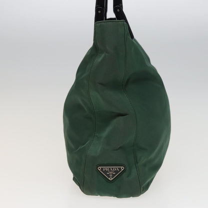 PRADA Hand Bag Nylon Green Auth 79405