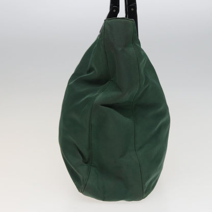 PRADA Hand Bag Nylon Green Auth 79405