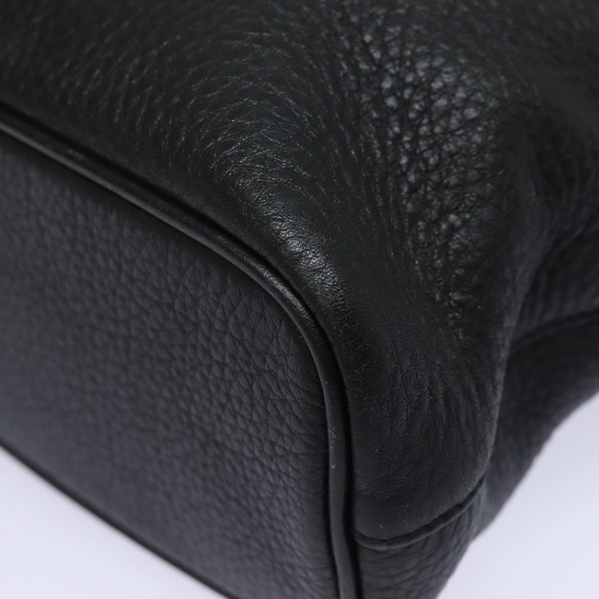 BURBERRYSs Hand Bag Leather Black Auth 79491